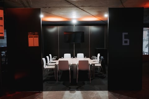 Meeting room set up for a presentation